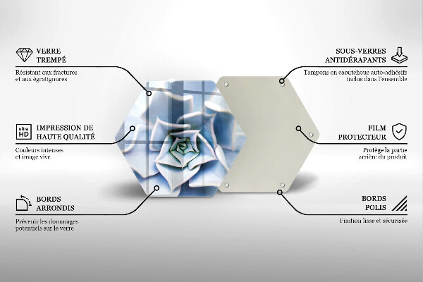Tábua de vidro planta de flor