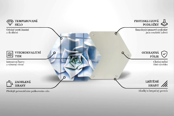 Tábua de vidro planta de flor