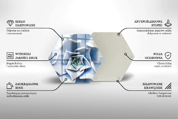 Tábua de vidro planta de flor