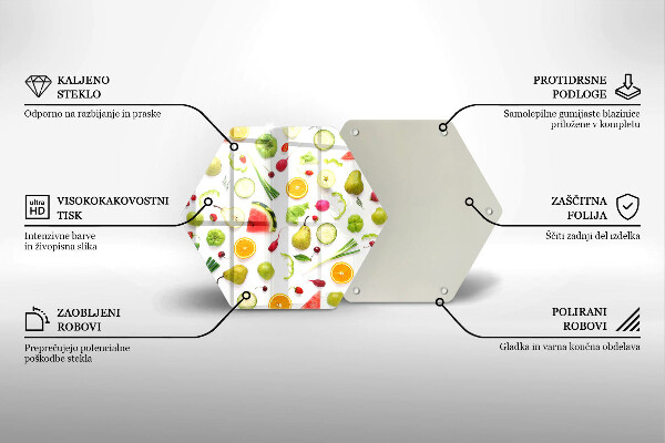 Tábua de cortar alimentos Padrão de frutas e vegetais