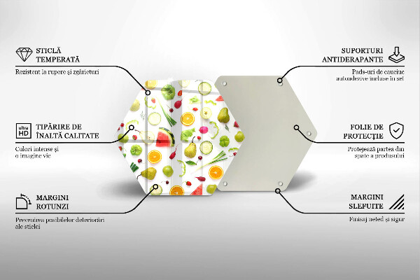 Tábua de cortar alimentos Padrão de frutas e vegetais