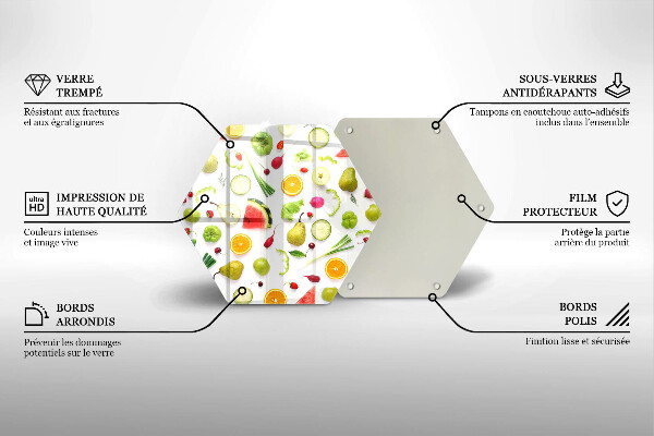 Tábua de cortar alimentos Padrão de frutas e vegetais