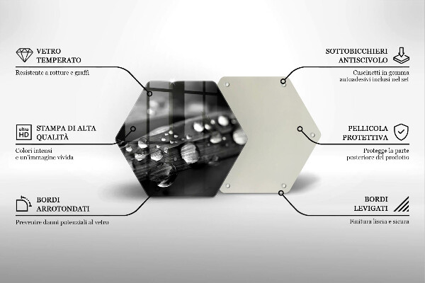 Tábua para cozinha Gotas de orvalho nas folhas