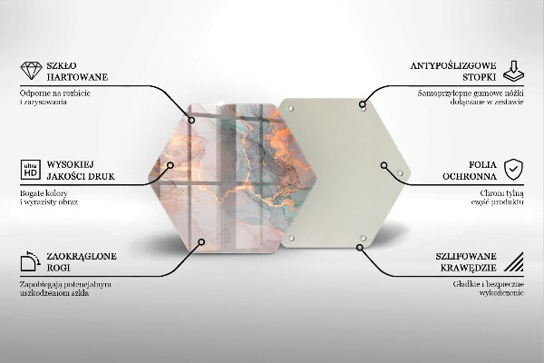 Tábua de cortar alimentos Mármore com ouro