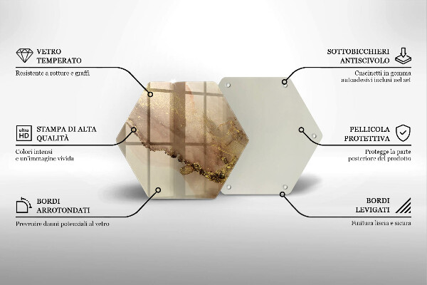 Tábua de corte de vidro Ouro abstrato