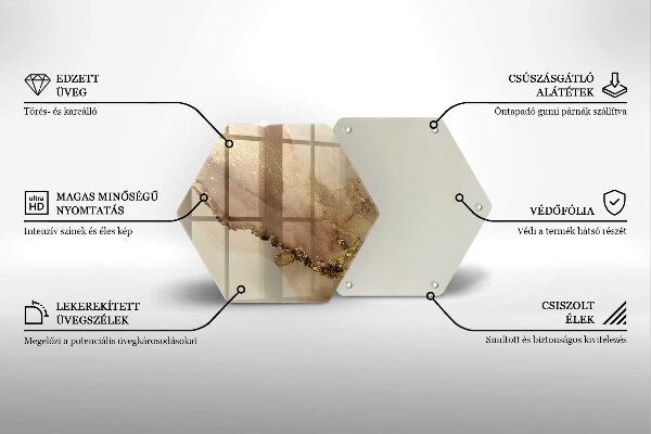 Tábua de corte de vidro Ouro abstrato