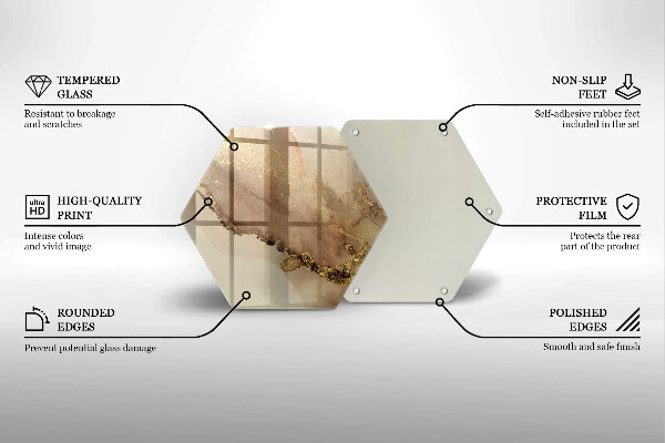 Tábua de corte de vidro Ouro abstrato