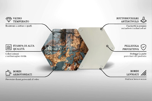 Tábua cozinha Estrutura de rocha dourada