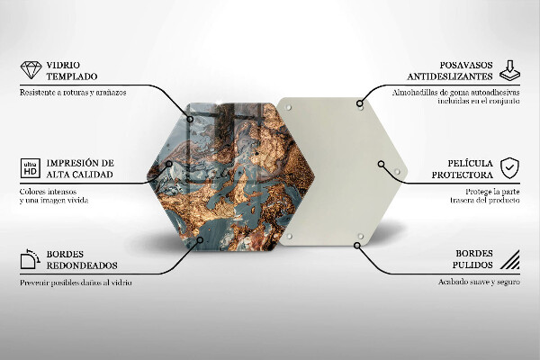 Tábua cozinha Estrutura de rocha dourada