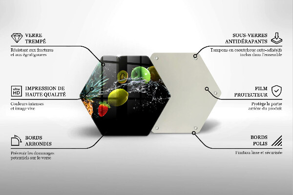 Tábua de vidro Fruta na água