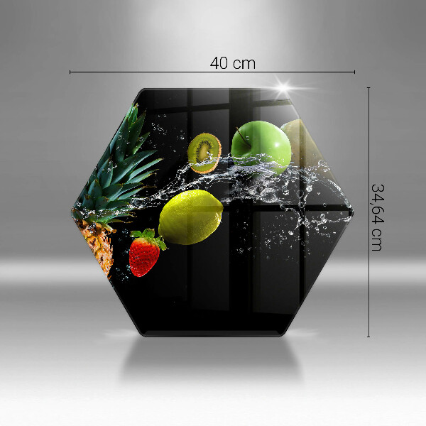 Tábua de vidro Fruta na água