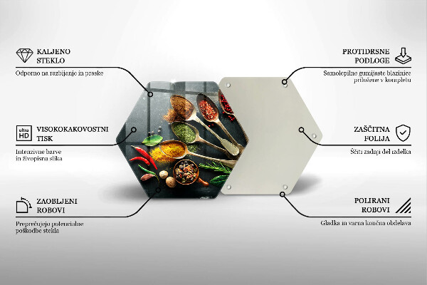 Tábua de cortar alimentos Colheres de tempero de cozinha