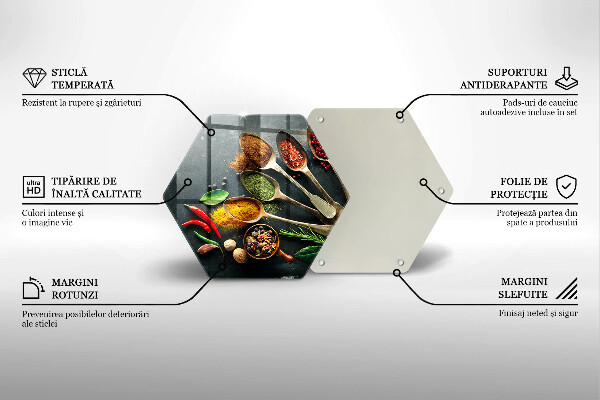 Tábua de cortar alimentos Colheres de tempero de cozinha
