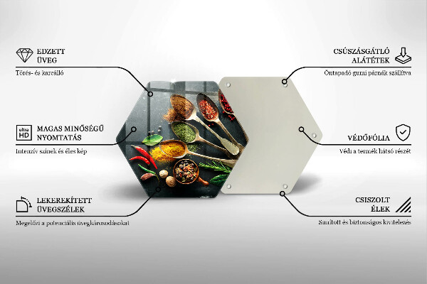 Tábua de cortar alimentos Colheres de tempero de cozinha