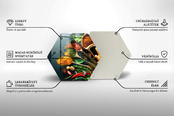 Tábua de corte de vidro Colheres de tempero de cozinha