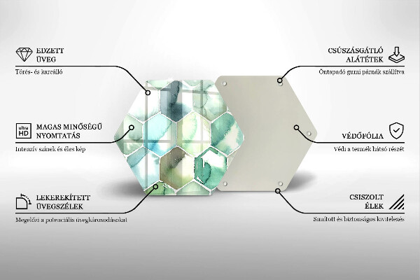 Tábua de corte Hexágonos em aquarela
