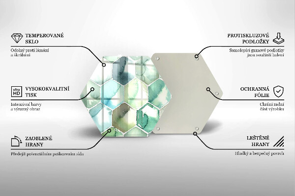 Tábua de corte Hexágonos em aquarela