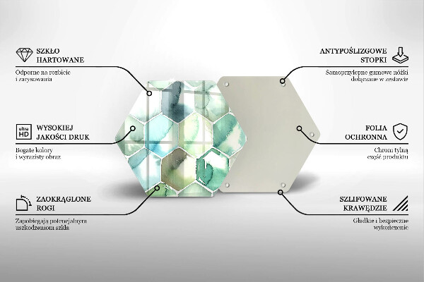 Tábua de corte Hexágonos em aquarela