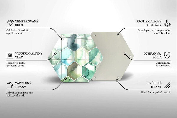 Tábua de corte Hexágonos em aquarela