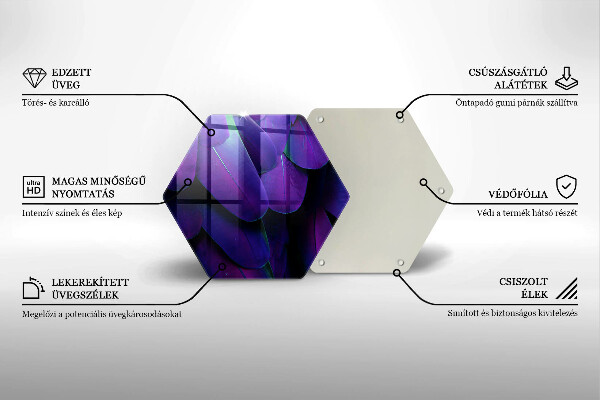 Tábua de vidro Penas de neon