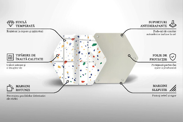 Tábua de cortar de vidro Grés colorido