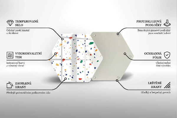 Tábua de cortar de vidro Grés colorido