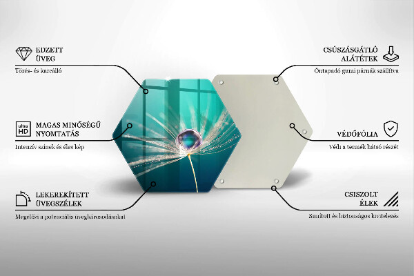 Tábua de vidro Orvalho em um dente-de-leão