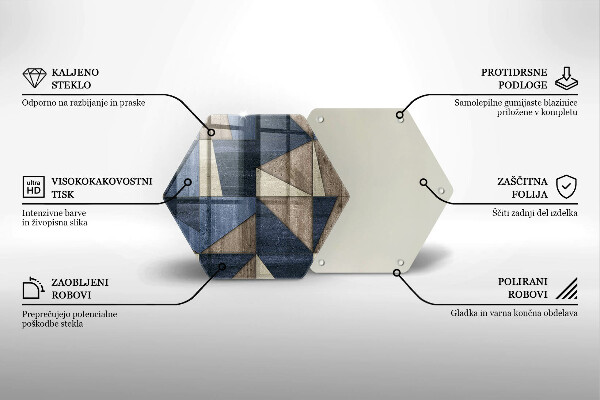 Tábua de corte de vidro Abstração geométrica