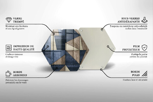 Tábua de corte de vidro Abstração geométrica