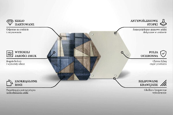 Tábua de corte de vidro Abstração geométrica