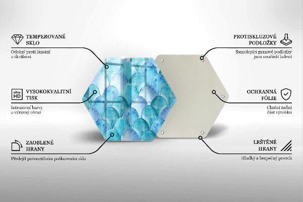 Tábua de cortar de vidro Escamas de aquarela