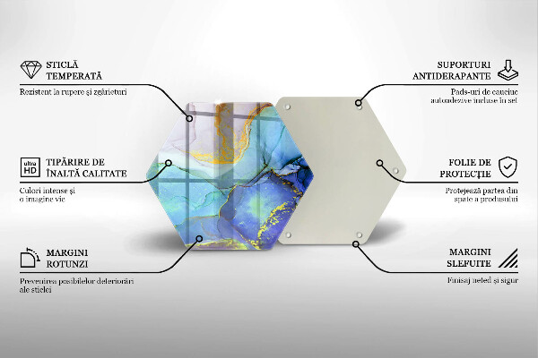 Tábua de cortar alimentos Ouro em pedra rachada