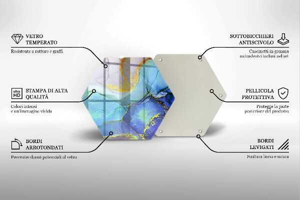 Tábua de cortar alimentos Ouro em pedra rachada