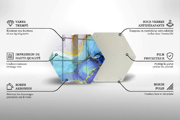 Tábua de cortar alimentos Ouro em pedra rachada