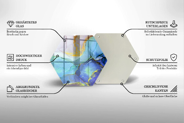 Tábua de cortar alimentos Ouro em pedra rachada
