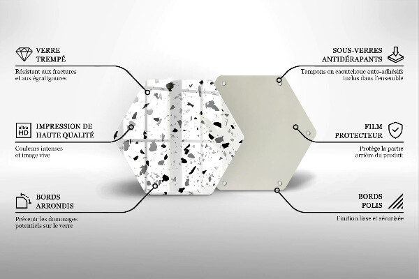 Tábua de vidro Grés decorativo