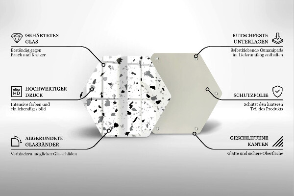 Tábua de vidro Grés decorativo