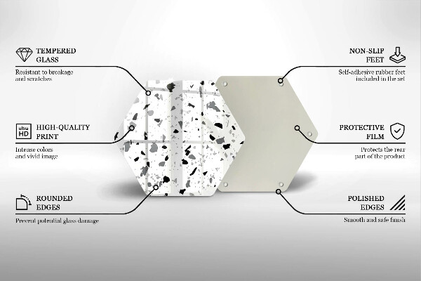 Tábua de vidro Grés decorativo