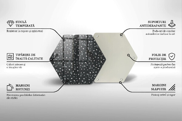 Tábua de vidro Pedra decorativa