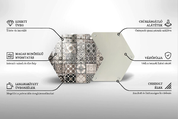 Tábua de corte de vidro Azulejos decorativos