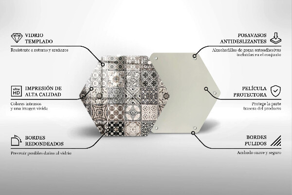 Tábua de corte de vidro Azulejos decorativos