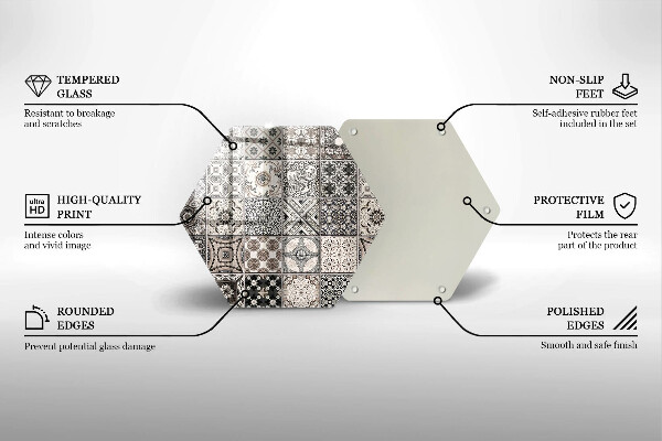 Tábua de corte de vidro Azulejos decorativos