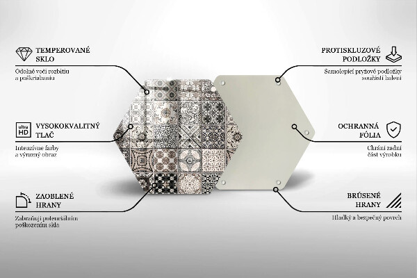 Tábua de corte de vidro Azulejos decorativos