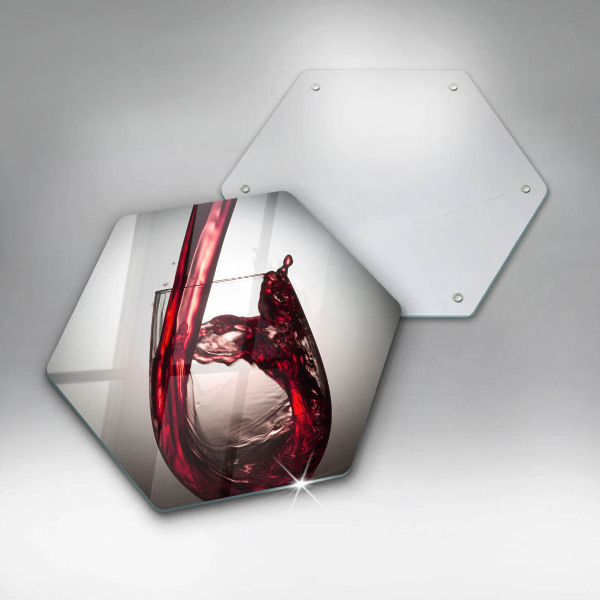 Tábua de corte Um copo e vinho tinto