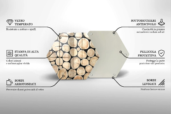 Tábua cozinha Troncos de árvores de madeira