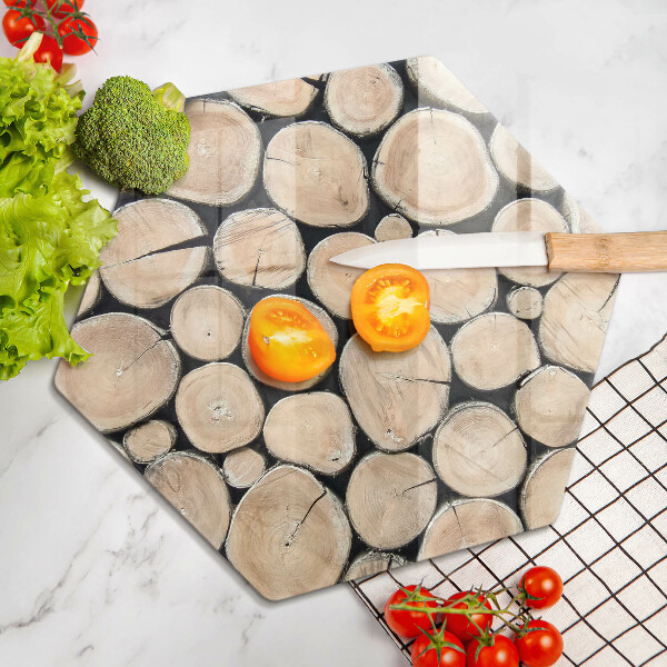 Tábua cozinha Troncos de árvores de madeira