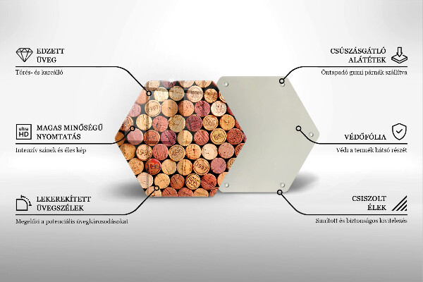 Tábua de cortar alimentos Padrão de rolhas de vinho