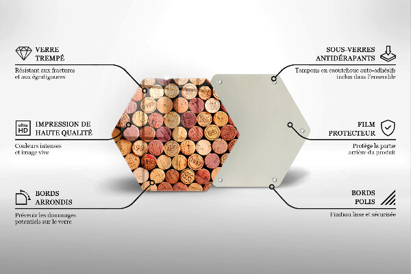 Tábua de cortar alimentos Padrão de rolhas de vinho