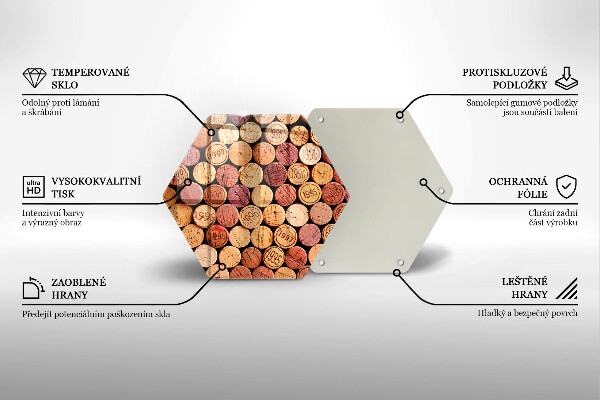 Tábua de cortar alimentos Padrão de rolhas de vinho