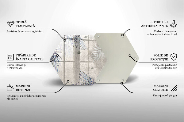 Tábua de vidro Folhas sutis